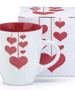 Alternative view of WHITE VALENTINE MUG WITH RAISED HEART