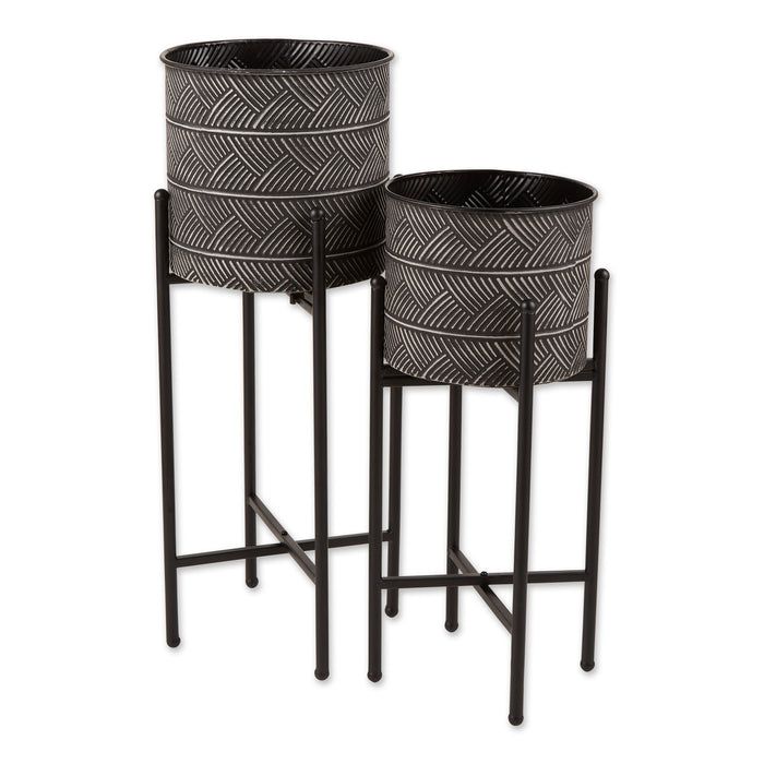 DECO WAVES BUCKET PLANT STAND SET/2 - Creative Brothers 4 Heaven Scents LLC