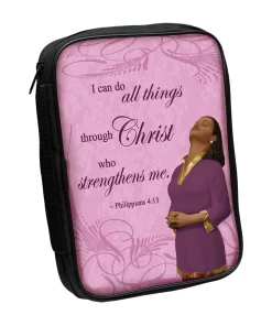 Bible Cover: I Can Do All Things in Purple