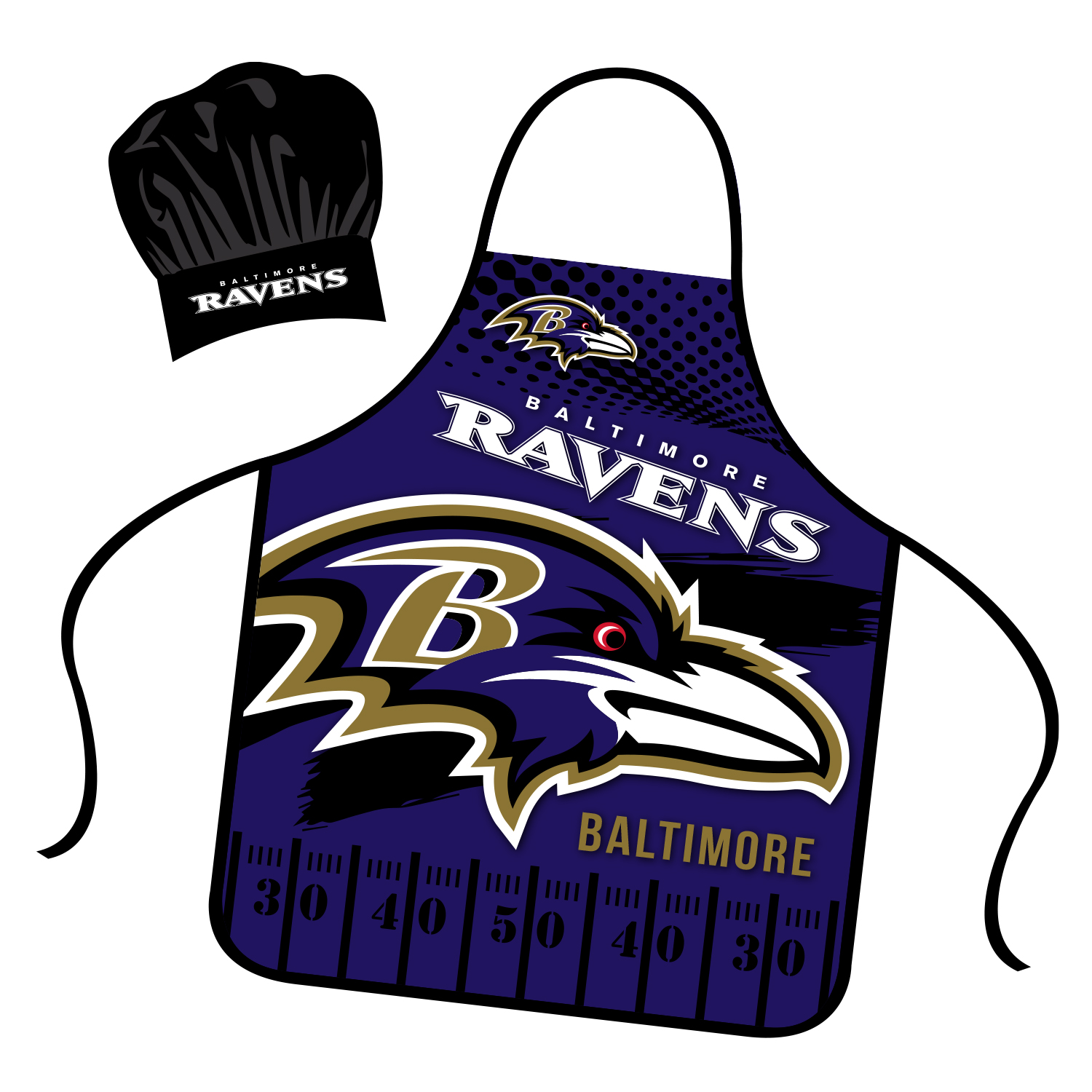 BALTIMORE RAVENS CHEF HAT & APRON