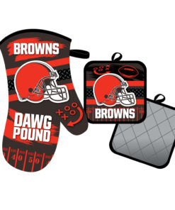 CLEVELAND BROWNS OVEN MITT & POT HOLDER