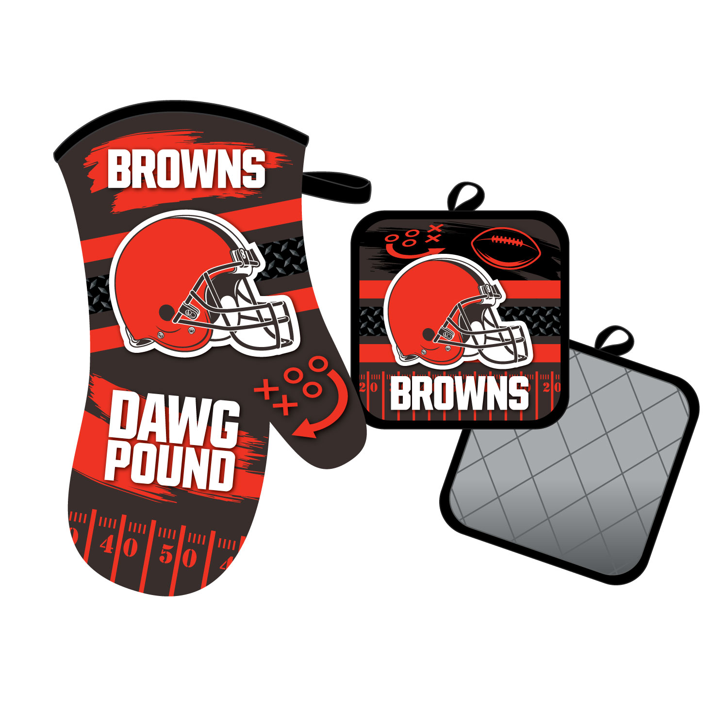CLEVELAND BROWNS OVEN MITT & POT HOLDER