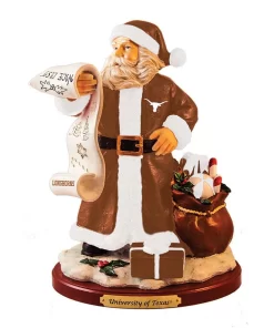 Naughty Nice List Santa Figurine, Texas Longhorns