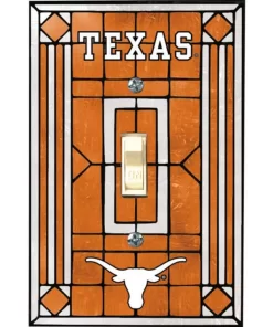 Single Art Glass Switch Cover, Texas Longhorns