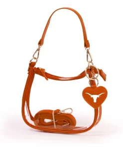 University of Texas Longhorns Clear Clara Purse with Heart Charm