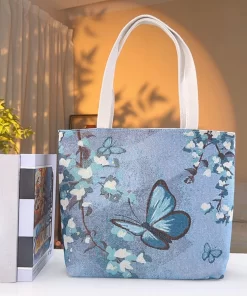 Blue Butterfly Tote Bag