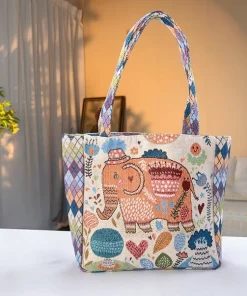 Canvas Tote Elephant