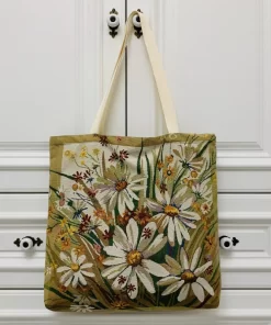 Floral Large Canvas Tote Bag