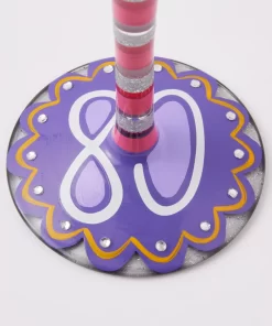Alternative view of Happy 80th Wine Glass