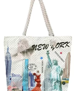 New York Cityscape Canvas Tote