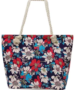 Alternative view of Vivid Chamomile Floral Print Rope Handle Cotton Tote Bag