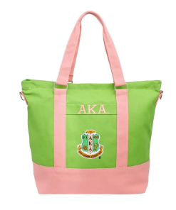Aka Sorority Thick Canvas Embroidered Tote Bag