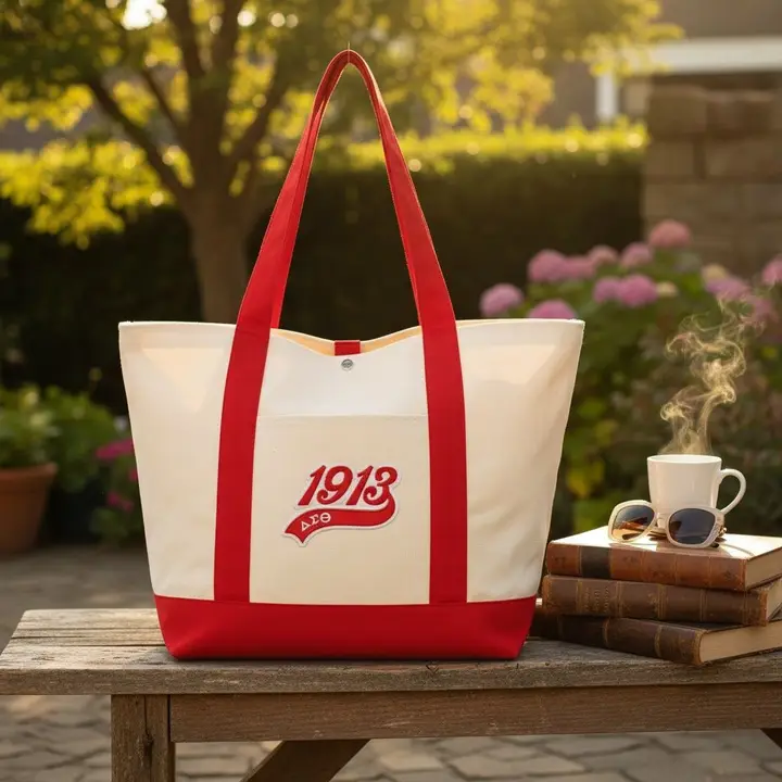 Dst Sorority Large Canvas Tote Bag Reusable Merch - Image 2