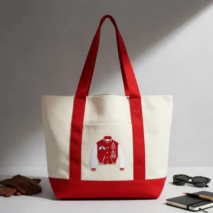 Dst Sorority Large Canvas Tote Bag Reusable Merch