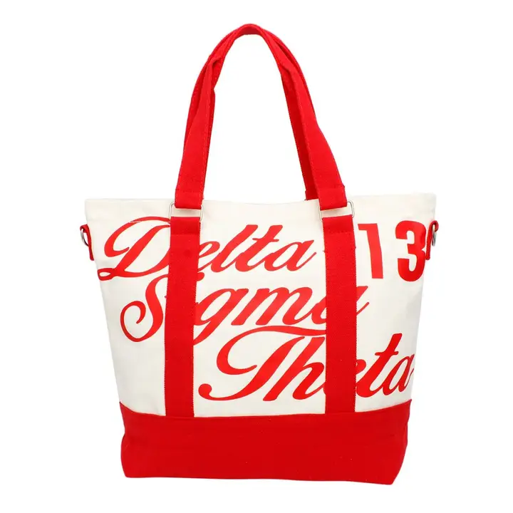 Dst Sorority Thick Canvas Embroidered Tote Bag - Image 4