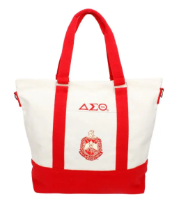 Dst Sorority Thick Canvas Embroidered Tote Bag