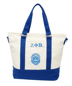 Zpb Sorority Thick Canvas Embroidered Tote Bag
